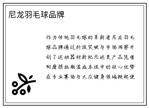 尼龙羽毛球品牌